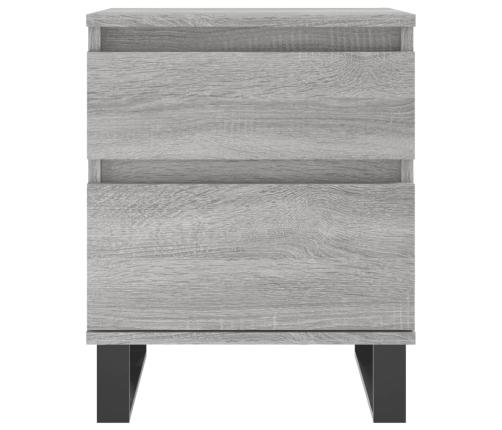 Mesita de noche 2 uds madera ingeniería gris Sonoma 40x35x50 cm