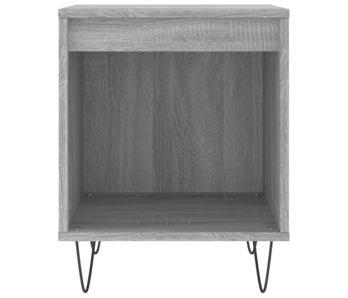 Mesita de noche 2 uds madera ingeniería gris Sonoma 40x35x50 cm