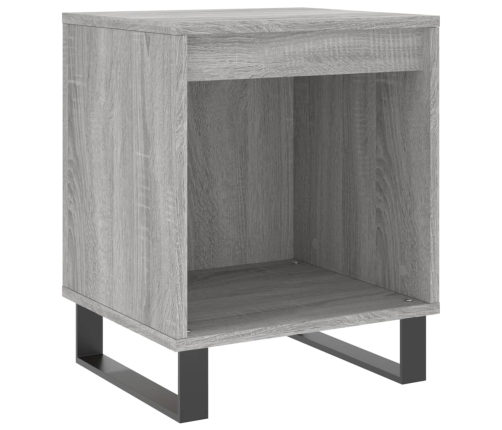 Mesita de noche 2 uds madera ingeniería gris Sonoma 40x35x50 cm