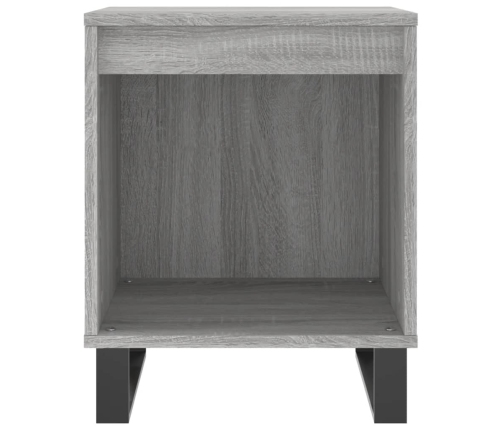 Mesita de noche 2 uds madera ingeniería gris Sonoma 40x35x50 cm