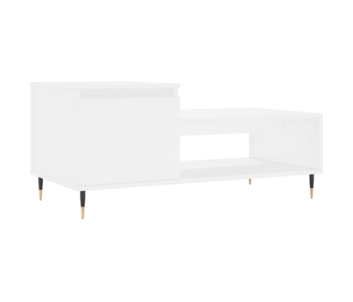 Mesa de centro madera contrachapada blanco 100x50x45 cm