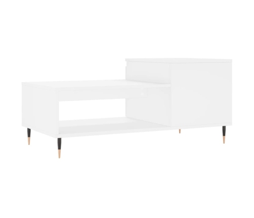 Mesa de centro madera contrachapada blanco 100x50x45 cm