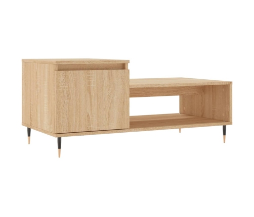 Mesa de centro madera contrachapada roble Sonoma 100x50x45 cm