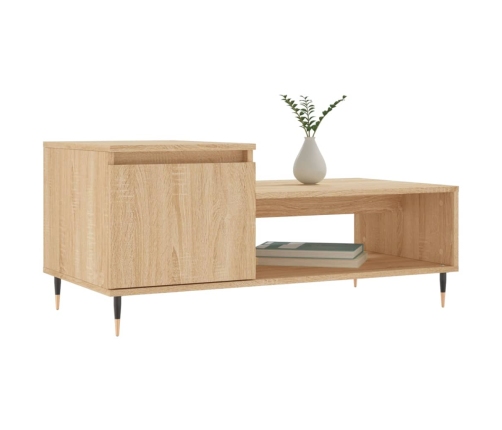 Mesa de centro madera contrachapada roble Sonoma 100x50x45 cm