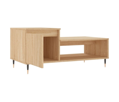 Mesa de centro madera contrachapada roble Sonoma 100x50x45 cm