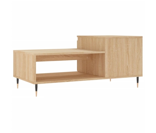 Mesa de centro madera contrachapada roble Sonoma 100x50x45 cm