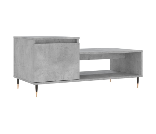 Mesa de centro madera contrachapada gris hormigón 100x50x45 cm