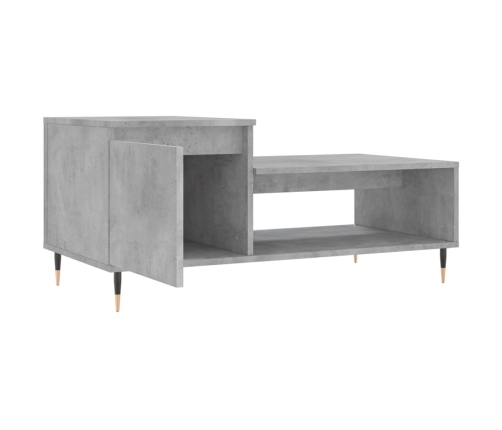 Mesa de centro madera contrachapada gris hormigón 100x50x45 cm