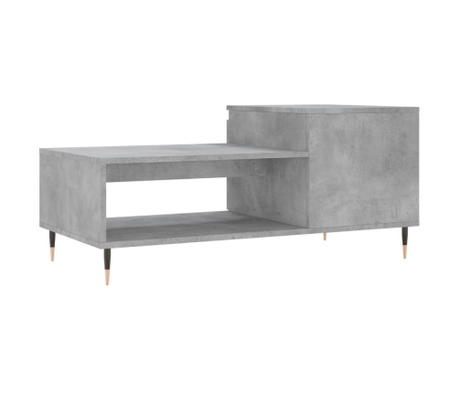 Mesa de centro madera contrachapada gris hormigón 100x50x45 cm