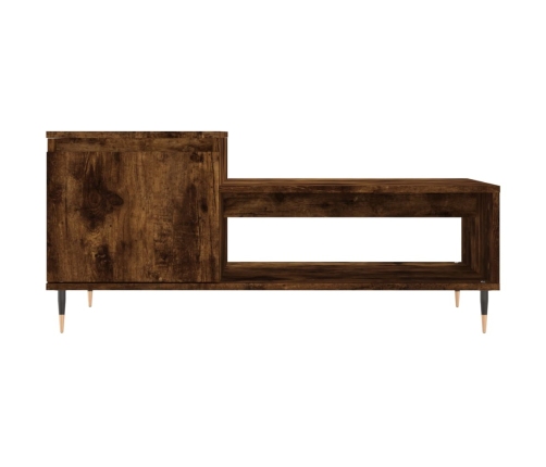 vidaXL Mesa de centro madera contrachapada roble ahumado 100x50x45 cm