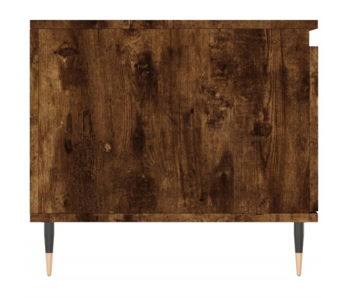 vidaXL Mesa de centro madera contrachapada roble ahumado 100x50x45 cm