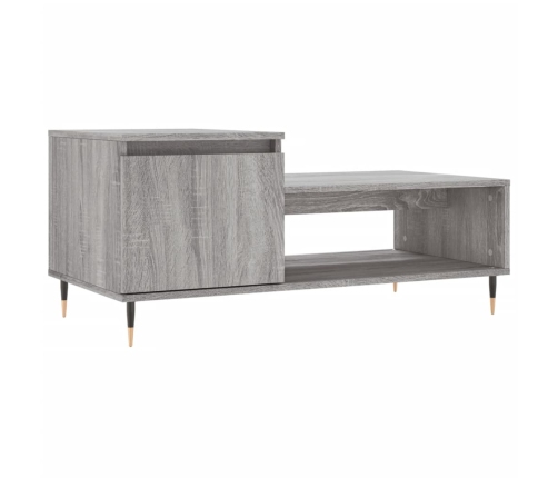 Mesa de centro madera contrachapada gris Sonoma 100x50x45 cm