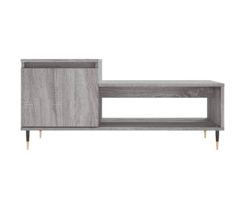 Mesa de centro madera contrachapada gris Sonoma 100x50x45 cm