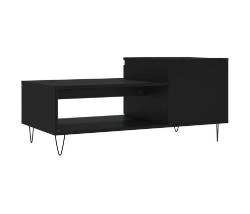 Mesa de centro madera contrachapada negro 100x50x45 cm