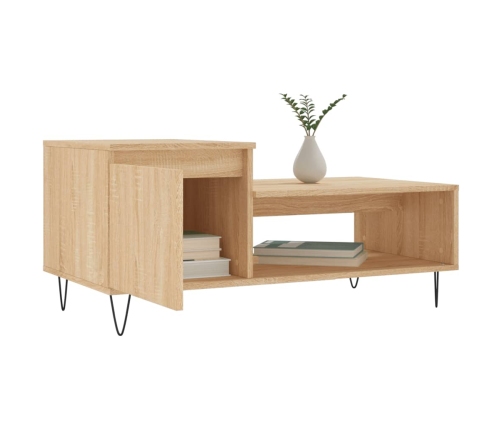 Mesa de centro madera contrachapada roble Sonoma 100x50x45 cm