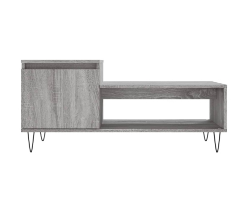 Mesa de centro madera contrachapada gris Sonoma 100x50x45 cm