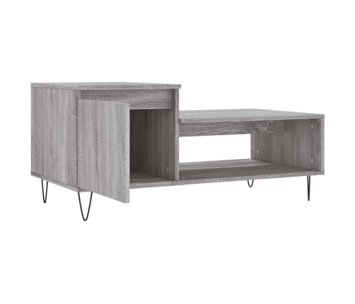 Mesa de centro madera contrachapada gris Sonoma 100x50x45 cm