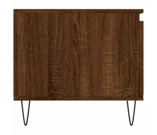 Mesa de centro madera contrachapada roble marrón 100x50x45 cm