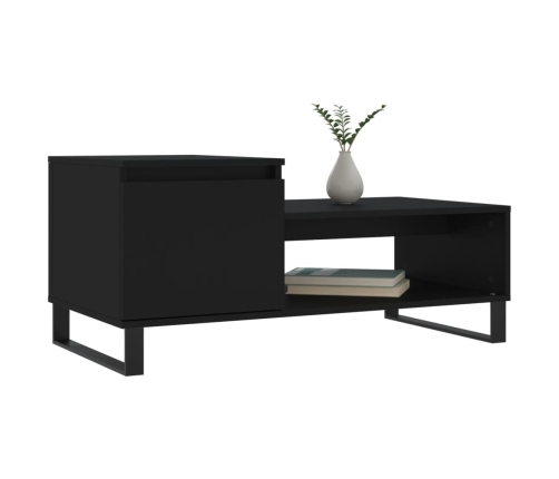 Mesa de centro madera contrachapada negro 100x50x45 cm