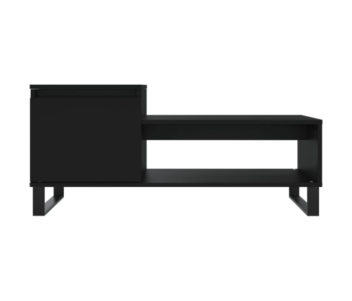 Mesa de centro madera contrachapada negro 100x50x45 cm