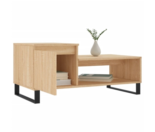 Mesa de centro madera contrachapada roble Sonoma 100x50x45 cm