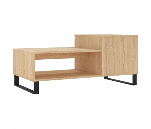 Mesa de centro madera contrachapada roble Sonoma 100x50x45 cm