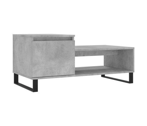 Mesa de centro madera contrachapada gris hormigón 100x50x45 cm