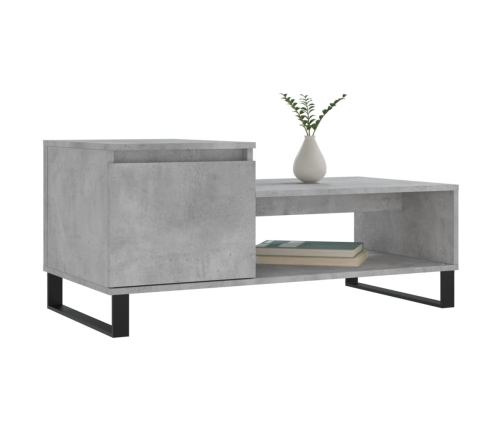 Mesa de centro madera contrachapada gris hormigón 100x50x45 cm