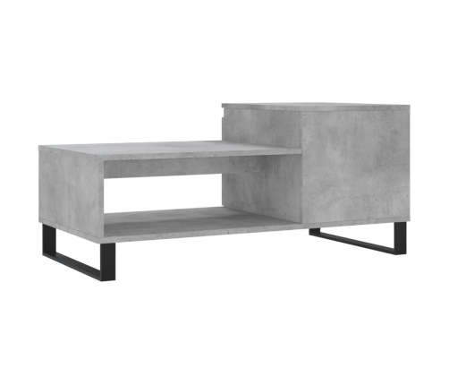 Mesa de centro madera contrachapada gris hormigón 100x50x45 cm