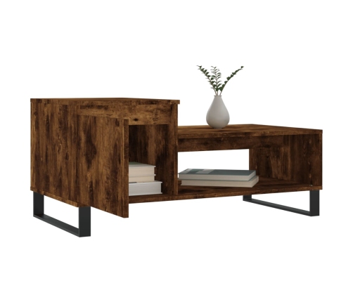 Mesa de centro madera contrachapada roble ahumado 100x50x45 cm