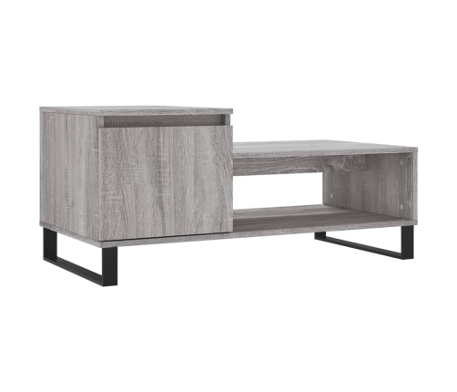 Mesa de centro madera contrachapada gris Sonoma 100x50x45 cm