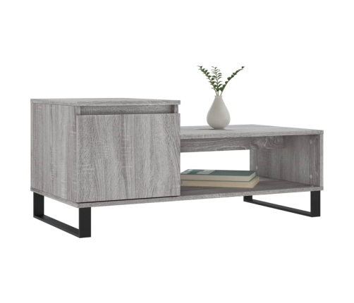 Mesa de centro madera contrachapada gris Sonoma 100x50x45 cm