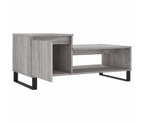 Mesa de centro madera contrachapada gris Sonoma 100x50x45 cm