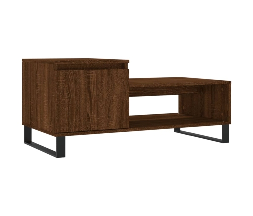 Mesa de centro madera contrachapada roble marrón 100x50x45 cm