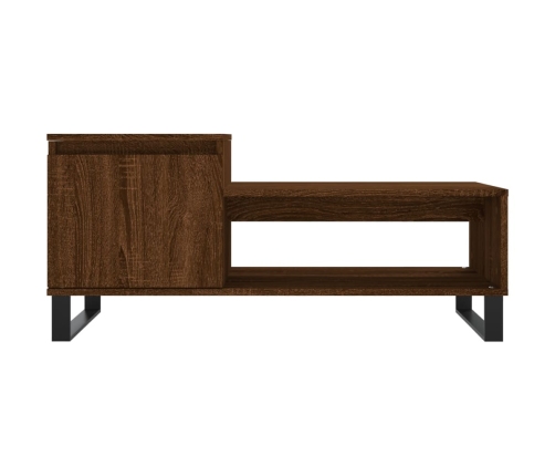 Mesa de centro madera contrachapada roble marrón 100x50x45 cm