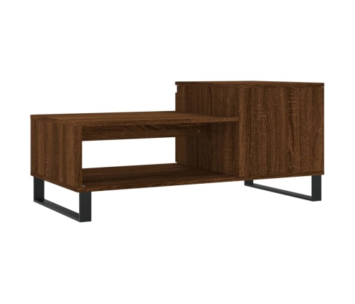 Mesa de centro madera contrachapada roble marrón 100x50x45 cm