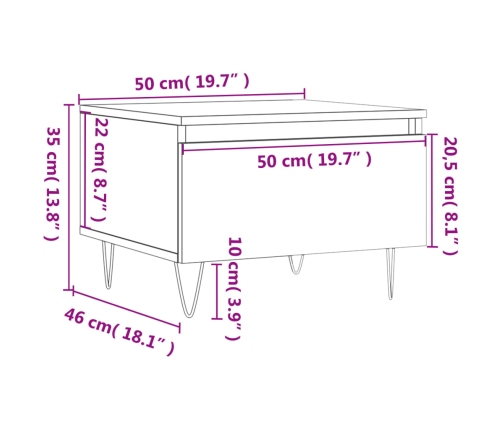 Mesa de centro madera de ingeniería gris Sonoma 50x46x35 cm