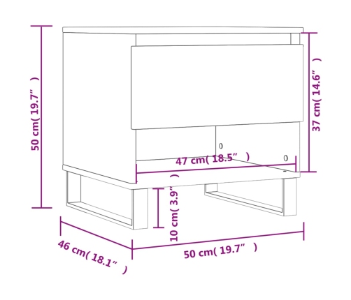 Mesa de centro madera de ingeniería blanco 50x46x50 cm