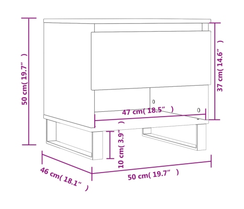 Mesas de centro 2 uds madera de ingeniería blanco 50x46x50 cm