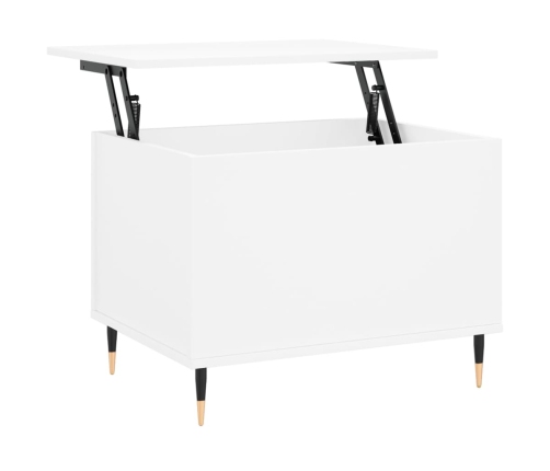 Mesa de centro madera contrachapada blanco 60x44,5x45 cm