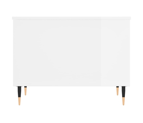 vidaXL Mesa de centro madera contrachapada blanco brillo 60x44,5x45 cm