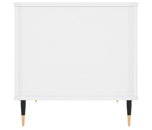 vidaXL Mesa de centro madera contrachapada blanco brillo 60x44,5x45 cm