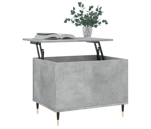 Mesa de centro madera contrachapada gris hormigón 60x44,5x45 cm