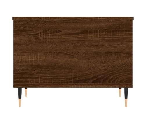 Mesa de centro madera contrachapada roble marrón 60x44,5x45 cm