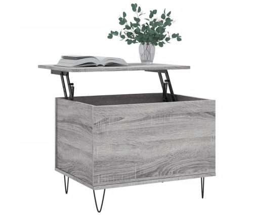 Mesa de centro madera contrachapada gris Sonoma 60x44,5x45 cm