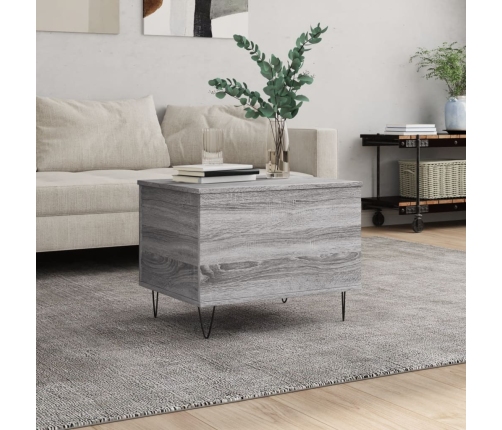 Mesa de centro madera contrachapada gris Sonoma 60x44,5x45 cm