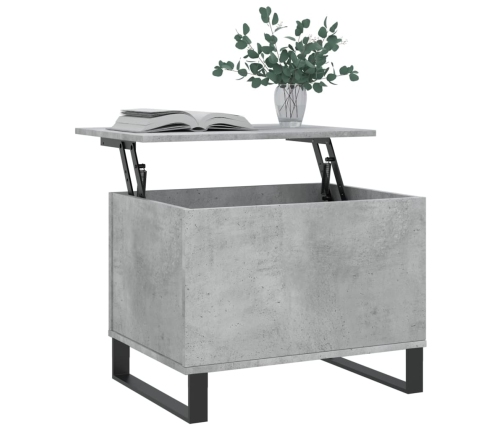 Mesa de centro madera contrachapada gris hormigón 60x44,5x45 cm