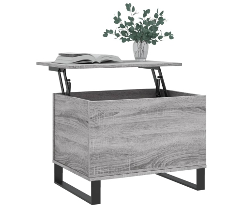 Mesa de centro madera contrachapada gris Sonoma 60x44,5x45 cm