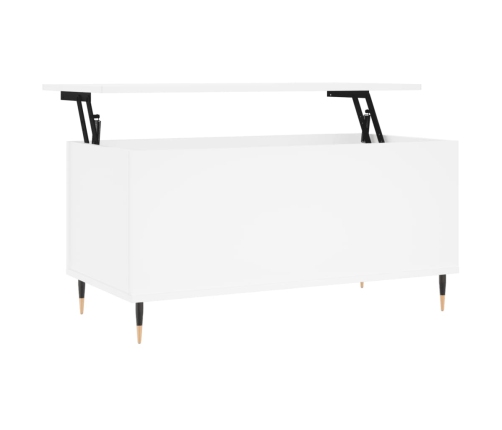 Mesa de centro madera contrachapada blanco 90x44,5x45 cm