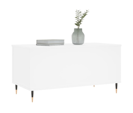 Mesa de centro madera contrachapada blanco 90x44,5x45 cm